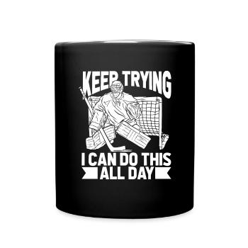 Eishockey Torwart - Tasse einfarbig - Schwarz - Vorne