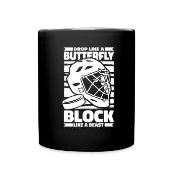 Eishockey Torwart - Tasse einfarbig - Schwarz - Vorne