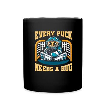 Hockey sur glace gardien de but Puck de gardien de but - Mug uni - noir - Devant