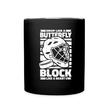 Eishockey Torwart - Tasse einfarbig - Schwarz - Vorne