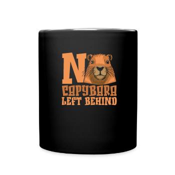 Capybara Wasserschwein - Tasse einfarbig - Schwarz - Vorne