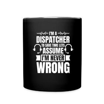 Emergency Call Control Center Operations Center - Full Colour Mug - black - Front