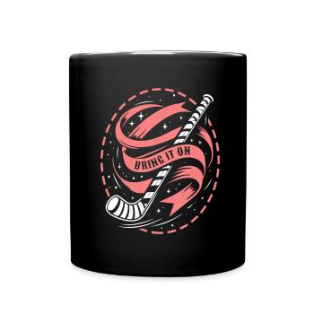 Bâton de hockey sur glace gardien de but - Mug uni - noir - Devant