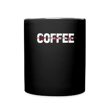 Coffee Cafe Ekg Heartbeat - Mug uni - noir - Devant
