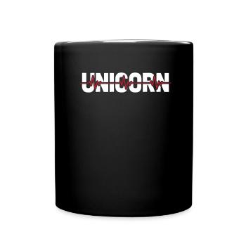 Einhorn Licorne Ekg Rythme cardiaque - Mug uni - noir - Devant