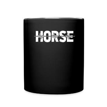 Cheval Équitation Ekg Heartbeat - Mug uni - noir - Devant