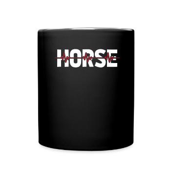 Cheval Équitation Ekg Heartbeat - Mug uni - noir - Devant
