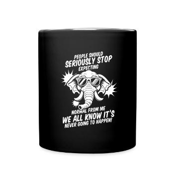 Éléphant - Mug uni - noir - Devant