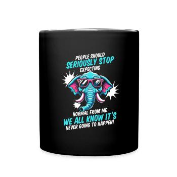 Éléphant - Mug uni - noir - Devant