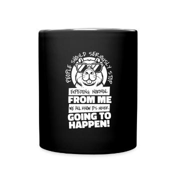 Capybara Wasserschwein - Tasse einfarbig - Schwarz - Vorne