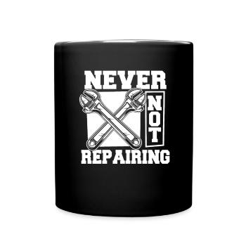 Kfz Mechaniker - Tasse einfarbig - Schwarz - Vorne