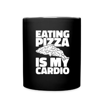 Pizza Funny Cardio Quote - Full Colour Mug - black - Front