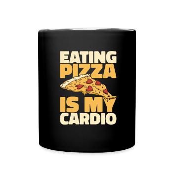 Pizza Funny Cardio Quote - Full Colour Mug - black - Front
