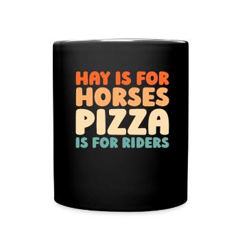 Pferd Reitsport Pizza - Tasse einfarbig - Schwarz - Vorne