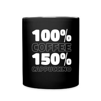 Kaffee Cafe - Tasse einfarbig - Schwarz - Vorne