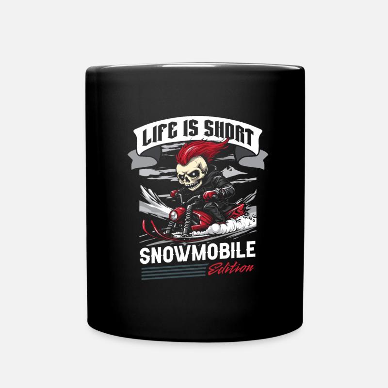 Schneemobil Motorschlitten - Tasse einfarbig - Schwarz