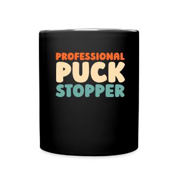 Eishockey Torwart Torwart Puck Hockey Puck - Tasse einfarbig - Schwarz - Vorne