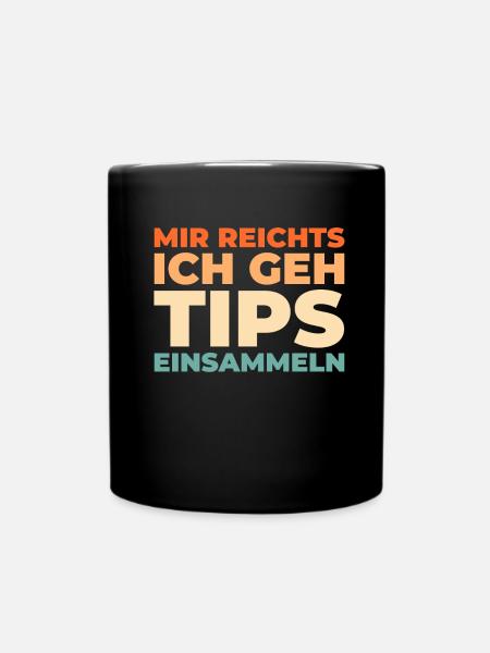 Kellner Kellnerin - Tasse einfarbig - Schwarz