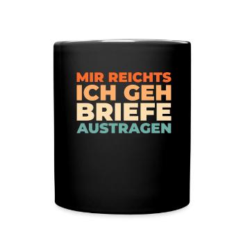 Postbote Briefträger - Tasse einfarbig - Schwarz - Vorne