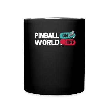 Pinball Pinball On World Off - Tasse einfarbig - Schwarz - Vorne