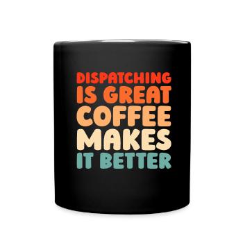 Notruf Leitstelle Einsatzzentrale - Tasse einfarbig - Schwarz - Vorne