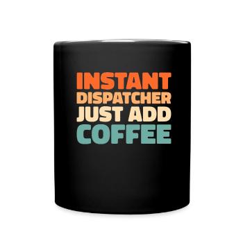 Notruf Leitstelle Einsatzzentrale Koffeinkaffee - Tasse einfarbig - Schwarz - Vorne