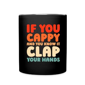 Capybara Wasserschwein - Tasse einfarbig - Schwarz - Vorne
