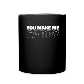 Capybara Wasserschwein Dont Worry Be Cappy - Tasse einfarbig - Schwarz - Vorne