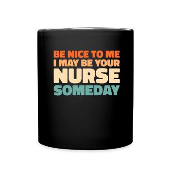 Krankenschwester - Tasse einfarbig - Schwarz - Vorne