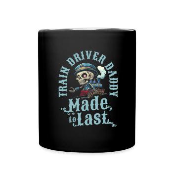 Lokführer Zugführer Skelett Fathers Day Dad - Tasse einfarbig - Schwarz - Vorne