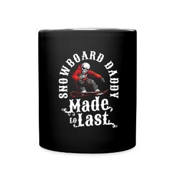 Snowboard Snowboarder Skelett Fathers Day Dad - Tasse einfarbig - Schwarz - Vorne