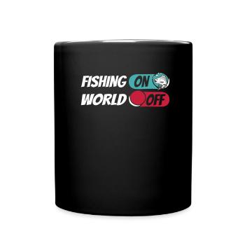 Angler Angeln Fishing On World Off - Full Colour Mug - black - Front