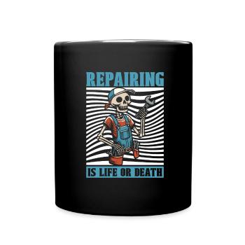Squelette de mécanicien automobile - Mug uni - noir - Devant