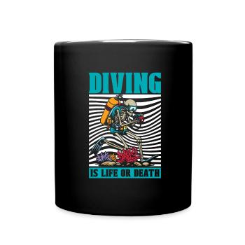 Squelette de plongeur - Mug uni - noir - Devant
