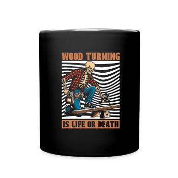 Woodturning Turner Skeleton - Full Colour Mug - black - Front