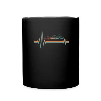 Pontonboot Ekg Heartbeat - Tasse einfarbig - Schwarz - Vorne