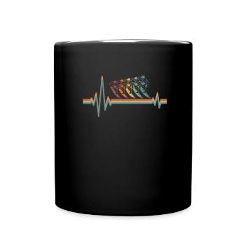 Surfeur Surfer Ekg Battement de cœur - Mug uni - noir - Devant