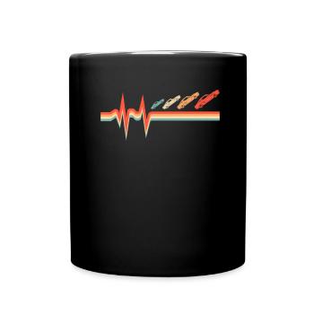 Dragster Drag Race Ekg Heartbeat - Tasse einfarbig - Schwarz - Vorne