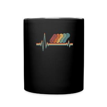 Gamer Gaming ECG Heartbeat - Full Colour Mug - black - Front
