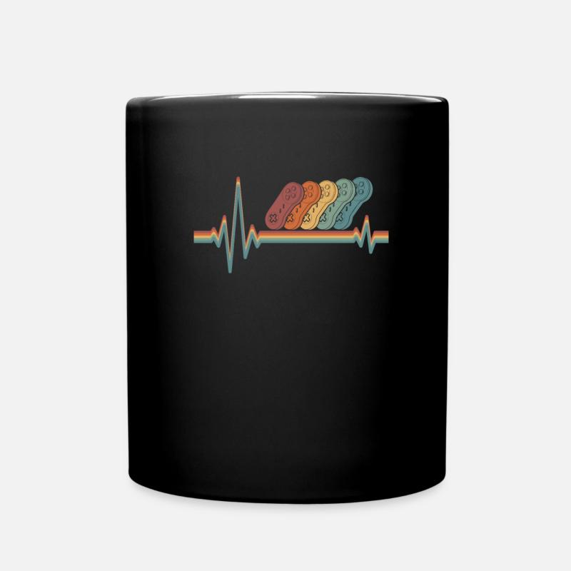 Gamer Gaming Ekg Heartbeat - Tasse einfarbig - Schwarz