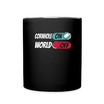 Jeu de trou aveugle Cornhole Cornhole sur World Off - Mug uni - noir - Devant