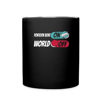 Pontonboot Pontoon Boat On World Off - Tasse einfarbig - Schwarz - Vorne