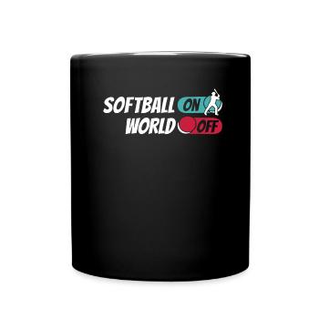 Softball Softball On World Off - Mug uni - noir - Devant