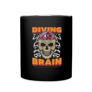 Diving Diver Skull Diving Brain - Full Colour Mug - black - Front