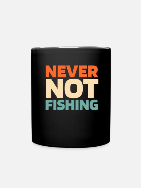 Angler Angeln - Tasse einfarbig - Schwarz