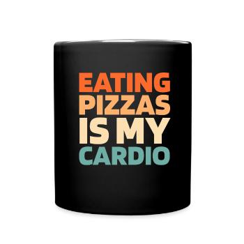 Pizza Funny Cardio Quote - Full Colour Mug - black - Front