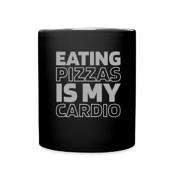 Pizza Funny Cardio Quote - Full Colour Mug - black - Front