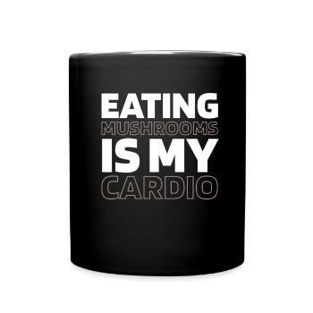 Cueilleur de champignons Citation cardio amusante - Mug uni - noir - Devant