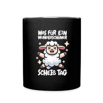 Sheep funny please keep your mouth shut - Full Colour Mug - black - Front