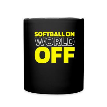 Softball Softball On World Off - Mug uni - noir - Devant
